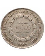 Brasil 200 Réis 1862 - Prata