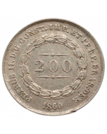 Brasil 200 Réis 1860 - Prata