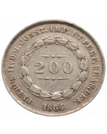 Brasil 200 Réis 1864 - Prata