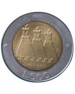 San Marino 500 Liras 1987 -Cidade de San Marino