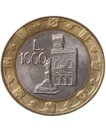 San Marino 1000 Liras 1997 - Milênio da construção do castelo