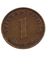 Alemanha - Terceiro Reich 1 Reichspfennig 1939 A (Bronze) "Item não promove ou glorifica a violência.."