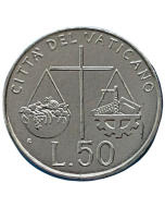 Cidade do Vaticano 50 liras 1992 - Agricultura e Indústria - João Paulo II 