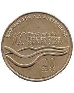 Austrália 20 Cêntimos 2010 - 100º aniversário - Escritório de Tributação