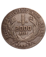 Brasil 2000 Réis 1928 - Mocinha (Prata)