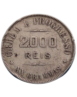 Brasil 2000 Réis 1907- Prata