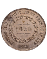 Brasil 1000 Réis 1865 - Prata