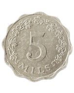 Malta 5 Mils 1972