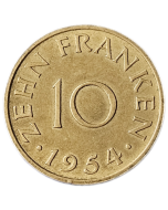Protetorado do Sarre 10 Francos 1954 - Saarland