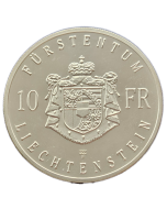 Liechtenstein 10 Francos 1990 (Prata) - Sucessão de Hans-Adam II