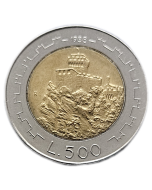 San Marino 500 Liras 1988 -Segunda Torre