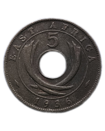 África Oriental Britânica 5 Cents 1936