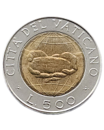 Cidade do Vaticano 500 Liras 1992 FC -  Bens da Terra (Papa João Paulo II)
