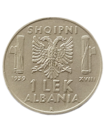 Albânia 1 Lek 1939 - Ocupação Italiana