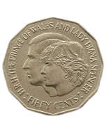 Austrália 50 Cents 1981 - Casamento do príncipe Charles e Lady Diana