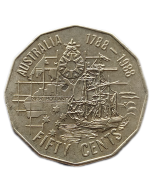 Austrália 50 Cents 1988 - 200º Aniversário da Austrália