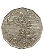 Austrália 50 Cents 1988 - 200º Aniversário da Austrália