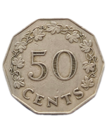 Malta 50 Cents 1972