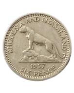 Rodésia e Niassalândia 6 Pence 1957