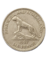 Rodésia e Niassalândia 6 Pence 1957