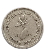 Rodésia e Niassalândia 3 Pence 1957
