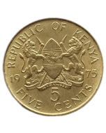 Quênia 5 Cents 1975