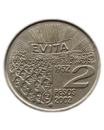 Argentina 2 Pesos 2002 - 50º aniversário - Morte de Evita Perón