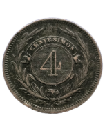 Uruguai 4 Centésimos 1869 - Cunhagem A: Paris