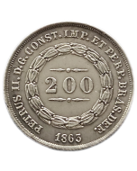 Brasil 200 Réis 1863 - Prata