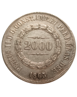 Brasil 2000 Réis 1865 - Prata