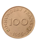 Protetorado do Sarre 100 Francos 1955 - Saarland
