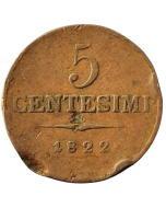 Lombardia-Veneza 5 centésimos 1822 M