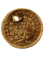 Bolívia  5 centavos 1893 (Prata)