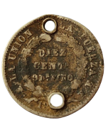 Bolívia  10 centavos 1872 (Prata)
