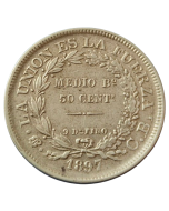 Bolívia 50 centavos 1897 (Prata)