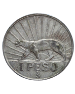 Uruguai 1 Peso 1942 - Puma (Prata)