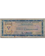Bolivia 1 000 000 Pesos Bolivianos 1985 - Emissão Especial