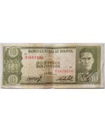 Bolívia 10 Pesos Bolivianos 1962
