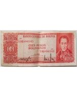 Bolívia 100 Pesos Bolivianos 1962