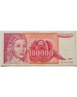 Iugoslávia 100.000 dinares 1989 