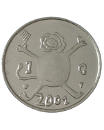 Holanda 1 Gulden 2001 - O Último Gulden, desenho infantil (Leão)