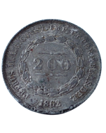 Brasil 200 Réis 1862 - Prata
