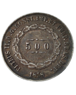 Brasil 500 Réis 1858 - Prata