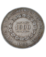 Brasil 1000 Réis 1866 - Prata