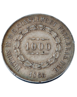 Brasil 1000 Réis 1866 - Prata