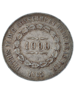 Brasil 1000 Réis 1865 - Prata