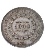 Brasil 1000 Réis 1860 (Data emendada) - Prata