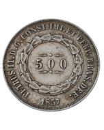 Brasil 500 Réis 1857 - Prata