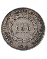 Brasil 500 Réis 1865 - Prata