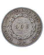 Brasil 500 Réis 1867 - Prata